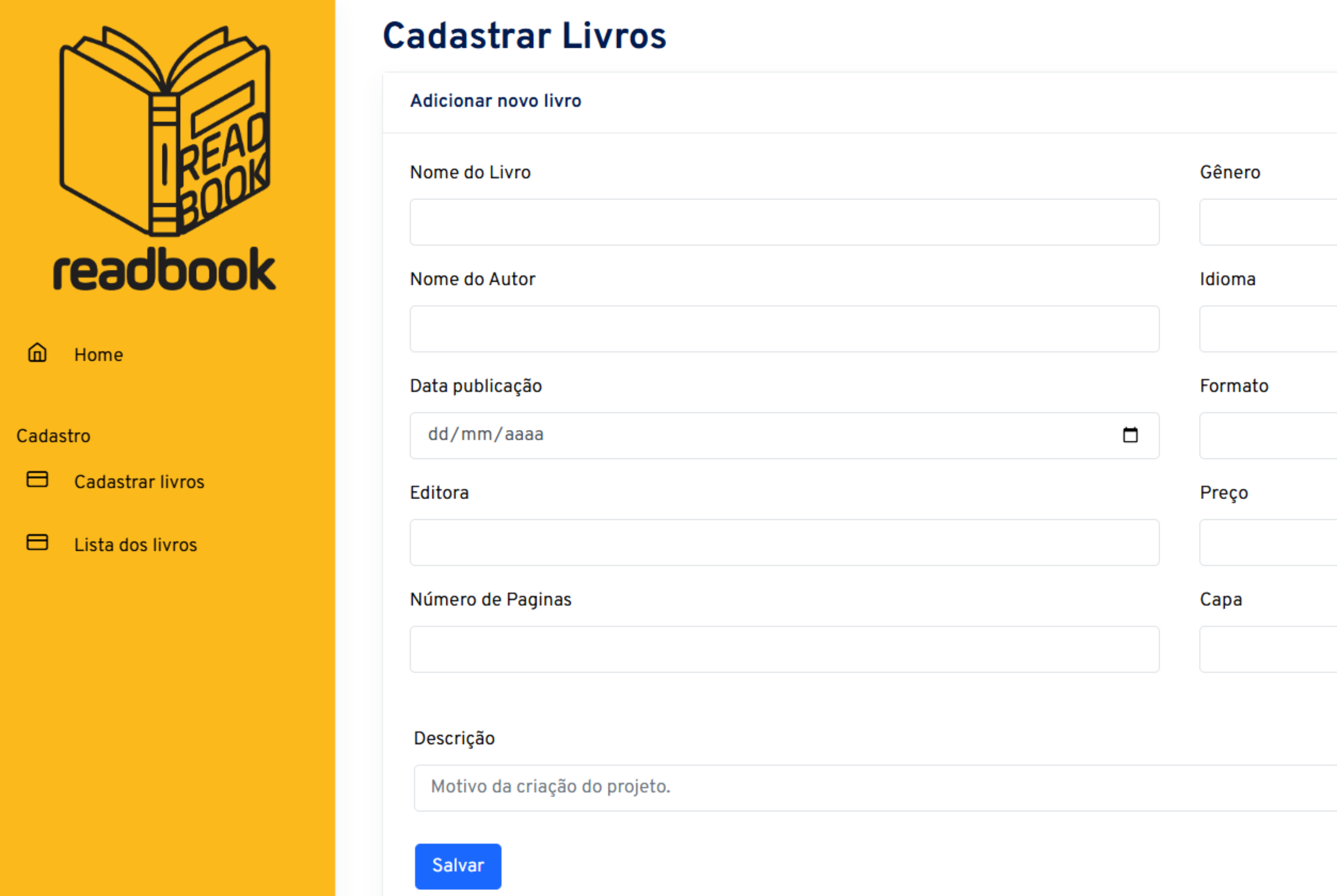 Projeto de Website ReadBook
